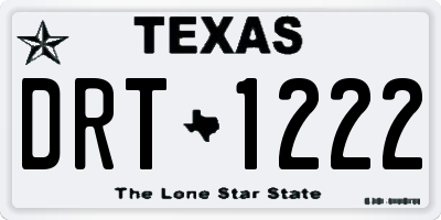 TX license plate DRT1222