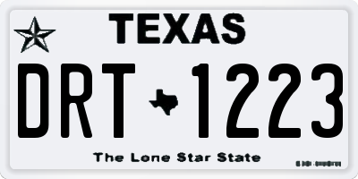 TX license plate DRT1223