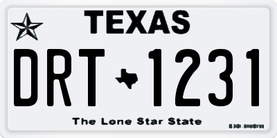 TX license plate DRT1231