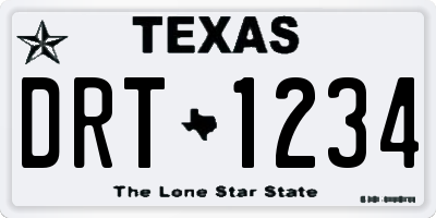 TX license plate DRT1234
