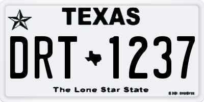 TX license plate DRT1237