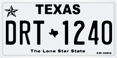 TX license plate DRT1240