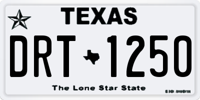 TX license plate DRT1250