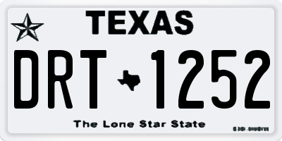 TX license plate DRT1252