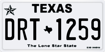 TX license plate DRT1259