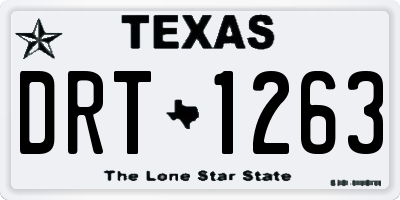 TX license plate DRT1263