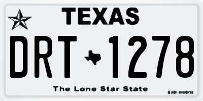 TX license plate DRT1278