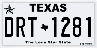 TX license plate DRT1281