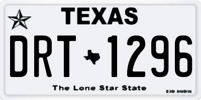 TX license plate DRT1296