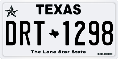 TX license plate DRT1298