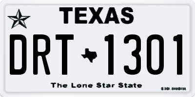 TX license plate DRT1301