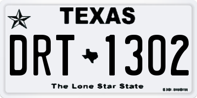 TX license plate DRT1302