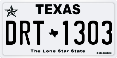 TX license plate DRT1303