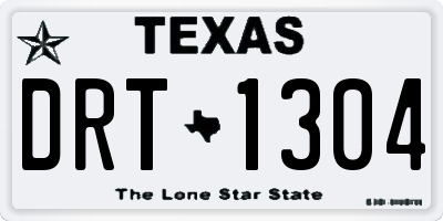 TX license plate DRT1304