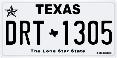 TX license plate DRT1305