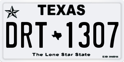TX license plate DRT1307