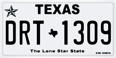 TX license plate DRT1309
