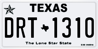 TX license plate DRT1310