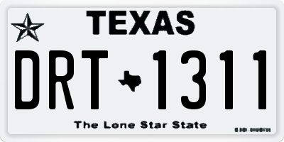 TX license plate DRT1311