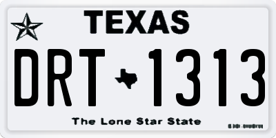 TX license plate DRT1313