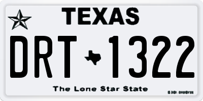 TX license plate DRT1322