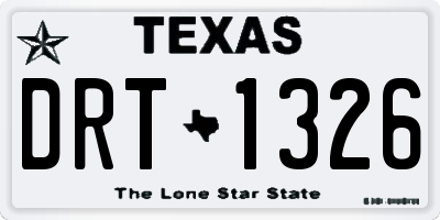 TX license plate DRT1326