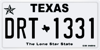 TX license plate DRT1331