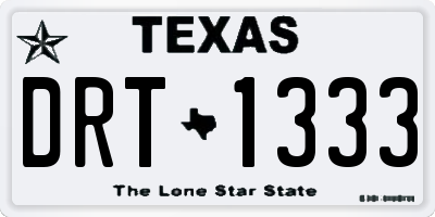 TX license plate DRT1333