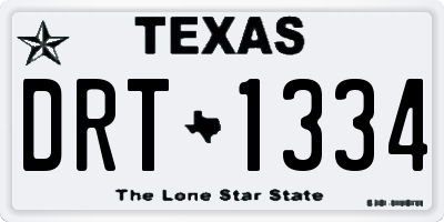 TX license plate DRT1334