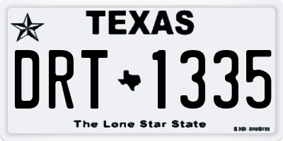 TX license plate DRT1335