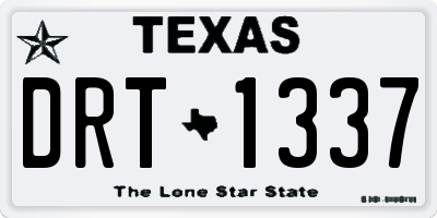 TX license plate DRT1337