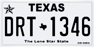 TX license plate DRT1346