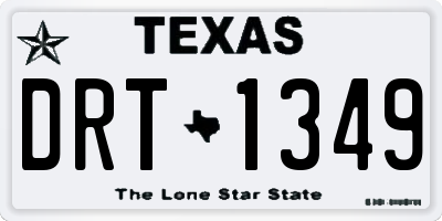 TX license plate DRT1349