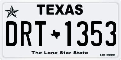 TX license plate DRT1353