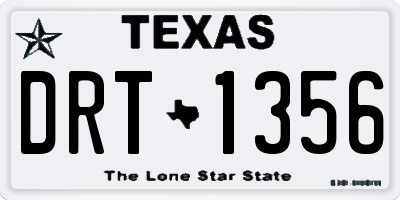 TX license plate DRT1356