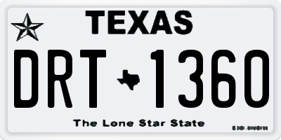TX license plate DRT1360