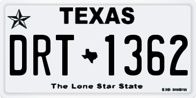 TX license plate DRT1362