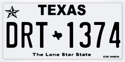 TX license plate DRT1374