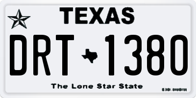 TX license plate DRT1380
