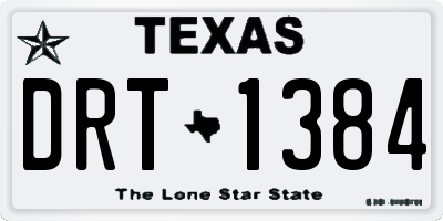 TX license plate DRT1384