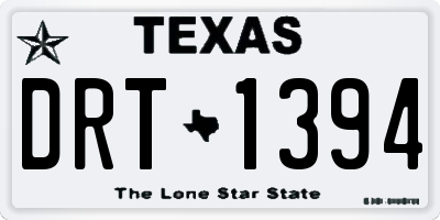 TX license plate DRT1394