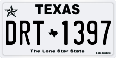TX license plate DRT1397