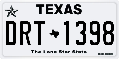 TX license plate DRT1398