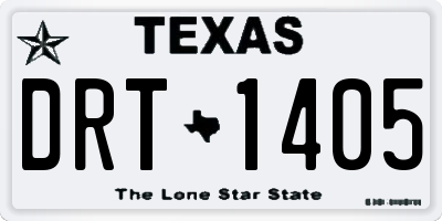 TX license plate DRT1405