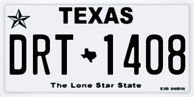 TX license plate DRT1408