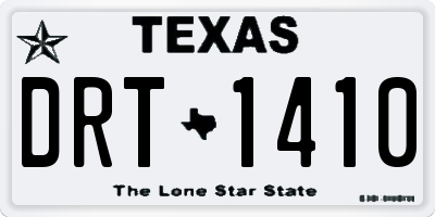 TX license plate DRT1410