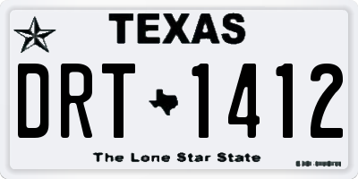 TX license plate DRT1412