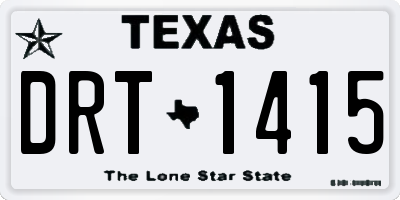 TX license plate DRT1415