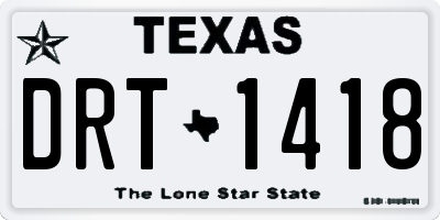 TX license plate DRT1418