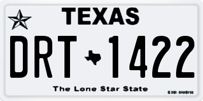 TX license plate DRT1422